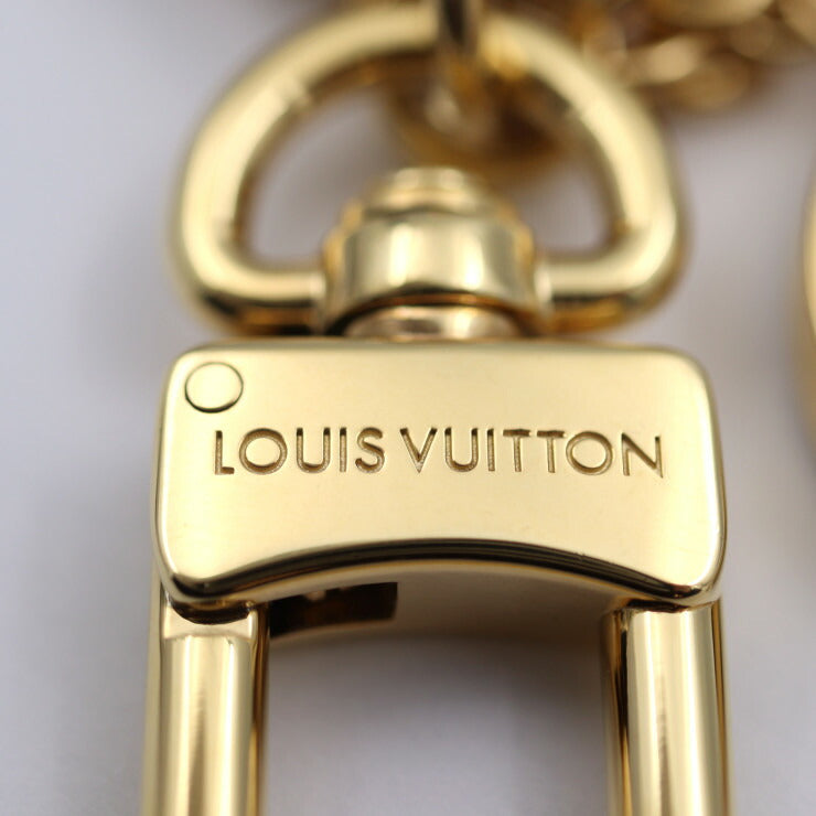 美品 LOUIS VUITTON ルイ ヴィトン スプリング ストリート キーホルダー M01187 メタル ゴールド ブラウン ピンク ホワイト LV モノグラム フラワー キーリング バッグチャーム ビトン