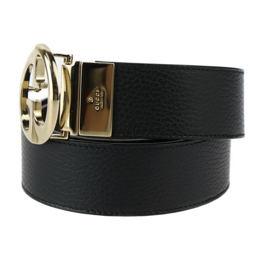 美品 GUCCI グッチ リバーシブルベルト ベルト 450000 表記サイズ 75・30 レザー ブラック ダークブラウン ゴールド金具 GGロゴバックル