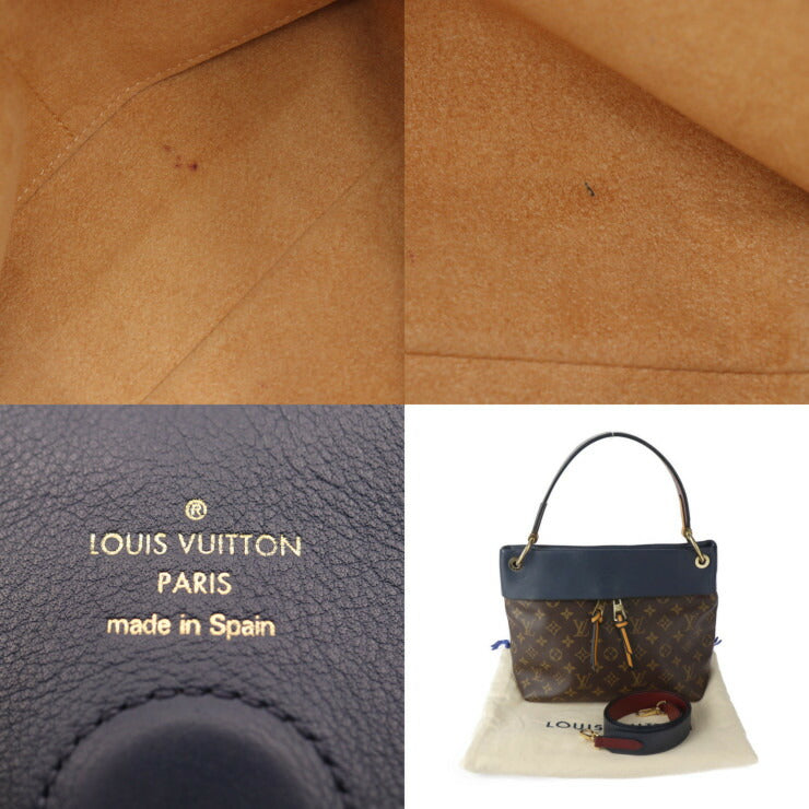 LOUIS VUITTON ルイ ヴィトン テュイルリー ブザス モノグラム ハンドバッグ M43441 PVC カーフレザー ブラウン マリーヌボルドー ゴールド金具 2WAY ショルダーバッグ ネイビー系