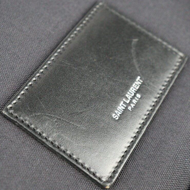 美品 SAINT LAURENT PARIS サンローランパリ バックパック リュック・デイパック 465448 キャンバス レザー ブラック シルバー金具 ロゴ