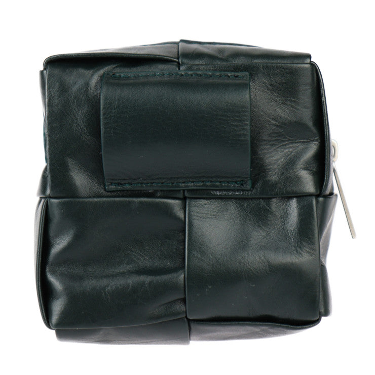 超美品 BOTTEGAVENETA ボッテガヴェネタ ベルトバッグ イントレチャート ウエストバッグ 709342 VA9A5 カーフレザー ダークグリーン系 シルバー金具 カセット