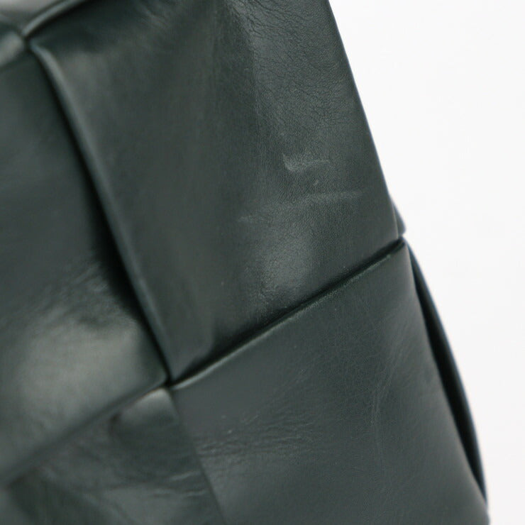 超美品 BOTTEGAVENETA ボッテガヴェネタ ベルトバッグ イントレチャート ウエストバッグ 709342 VA9A5 カーフレザー ダークグリーン系 シルバー金具 カセット