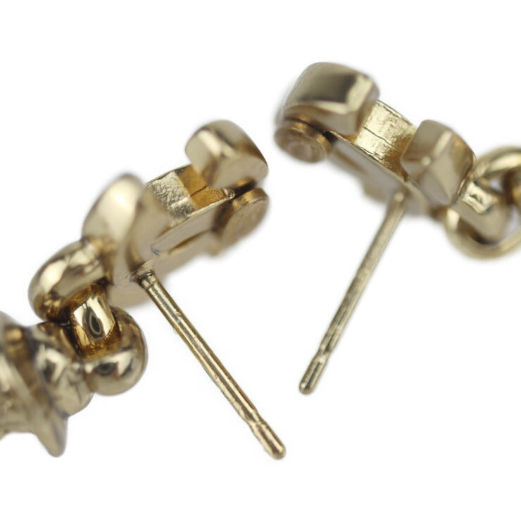 Very good condition CHANEL Mademoiselle earrings A13435 metal gold Coco mark swing doll motif 02P