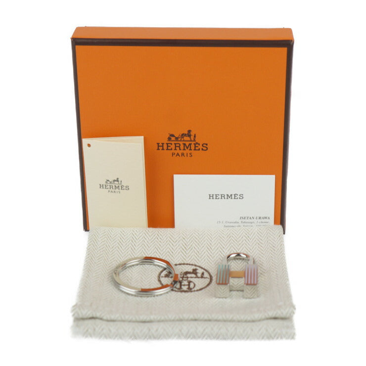 Very good condition HERMES CADENAS QUIZZ RAINBOW Cadena Quiz Rainbow Keychain - Metal Silver Multicolor Bag Charm Keyring Palladium Lacquer
