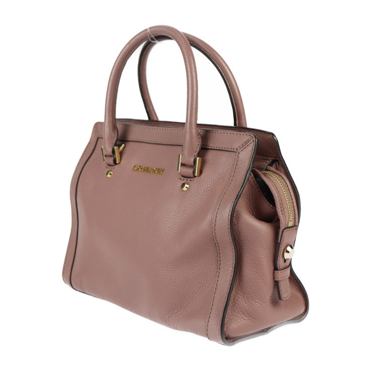 超美品 Michael Kors マイケルコース COLLINS MD コリンズ ミディアム サッチェル ハンドバッグ 30F5GIES1L レザー ピンク系 ゴールド金具 2WAY ショルダーバッグ トートバッグ