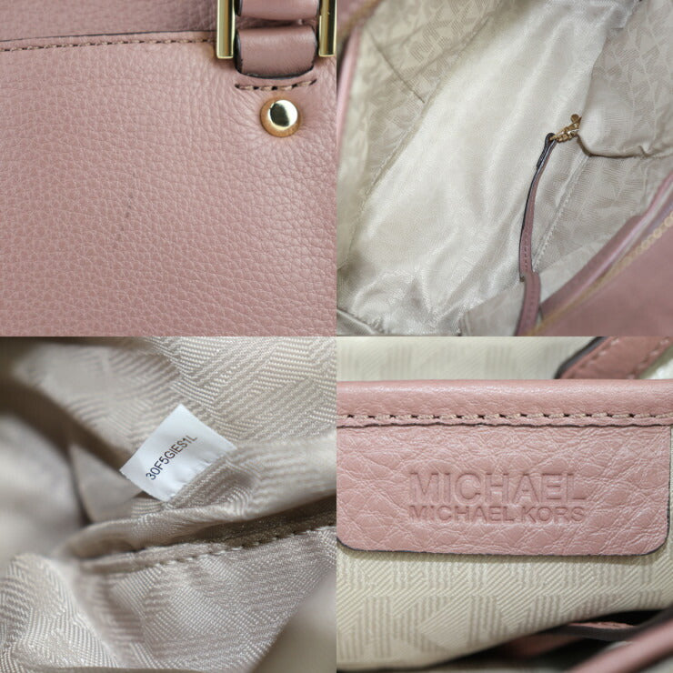超美品 Michael Kors マイケルコース COLLINS MD コリンズ ミディアム サッチェル ハンドバッグ 30F5GIES1L レザー ピンク系 ゴールド金具 2WAY ショルダーバッグ トートバッグ