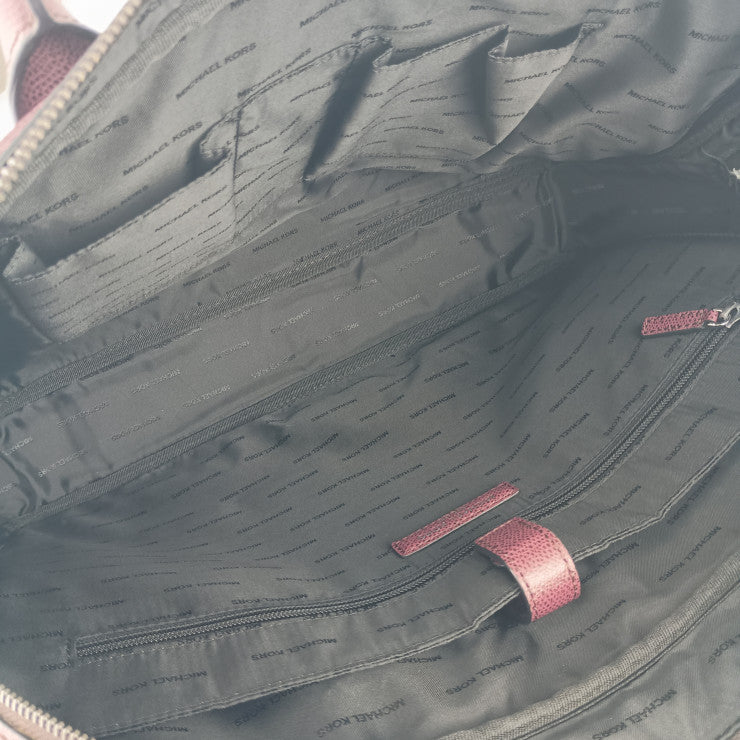 超美品 Michael Kors マイケルコース ビジネスバッグ ブリーフケース 37T7LWRA3L ボルドー系 レザー ユニセックス 2WAY ショルダーバッグ 書類鞄