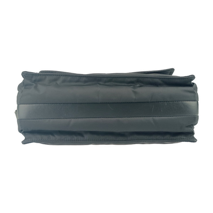 超美品 PRADA プラダ ショルダーバッグ ミディアム パデッドRe-Nylon ショルダーバッグ 1BD255 ブラック シルバー金具 ナイロン レザー レディース クロスボディ メッセンジャー 三角ロゴプレート