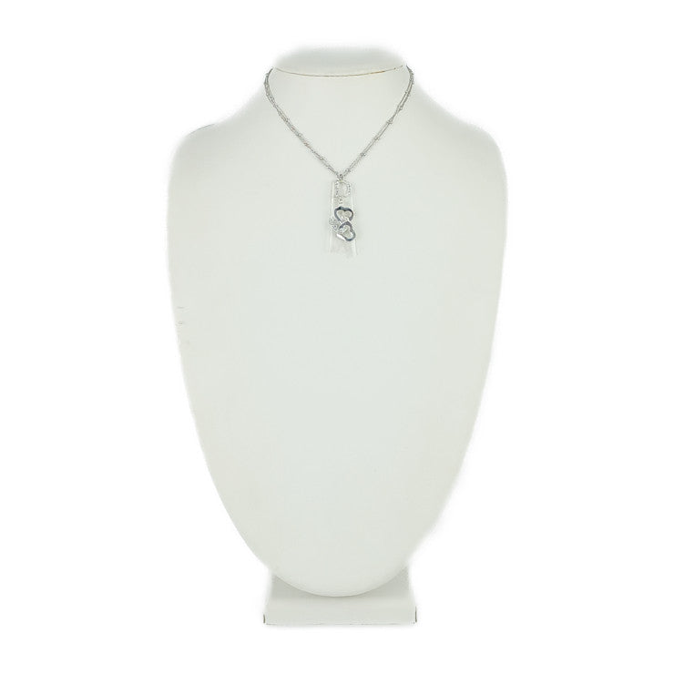 新品未使用展示品 Dior ディオール ネックレス HEART Collier ハートモチーフネックレス D22953HRT シルバー メタル ラインストーン レディース チョーカー CDロゴ