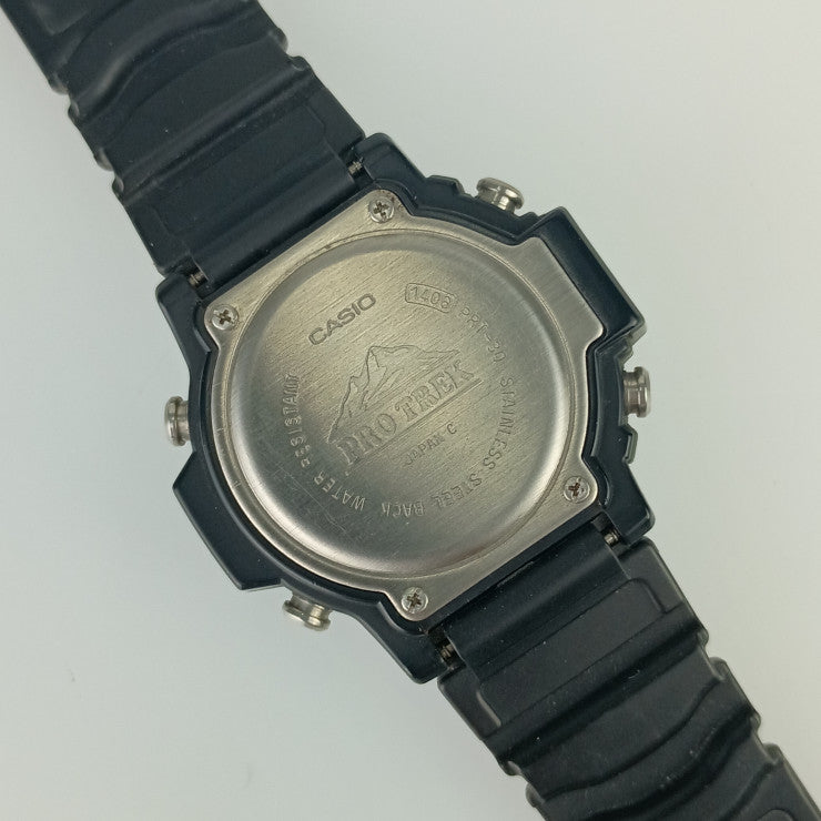 CASIO Casio Watch PROTREK PRT-30 Silver Gray Black Stainless Steel Men's Quartz Digital