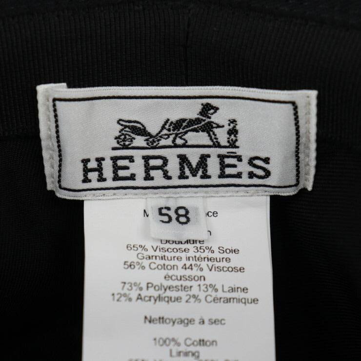 New, unused, display item, HERMES Harper H Serie Hat 232031N, size 58, cotton, black, bucket hat