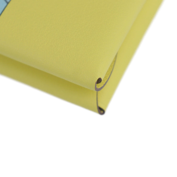 New, unused display item HERMES Calvi Duo Selle en Desordres card case, Swift leather, lime, multicolor, business card holder, coin case, coin purse, W stamp