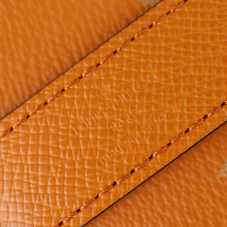 超美品 LOUIS VUITTON ルイ ヴィトン キーポル バンドリエール25 タイガラマ ハンドバッグ M31044 PVCコーティングキャンバス レザー オレンジ シルバー金具 モノグラム
