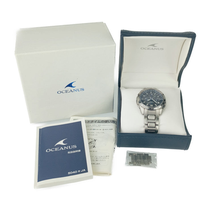 CASIO カシオ 腕時計 OCEANUS オシアナス OCW-T600TD-1AJF シルバー ブラック文字盤 チタン メンズ ソーラー電波