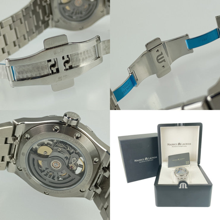 新古未使用展示品 MAURICE LACROIX モーリス・ラクロア 腕時計 AIKON AUTOMATIC アイコン オートマチック スケルトン AI6007-SS002-030-1 シルバー SS メンズ 裏スケ 自動巻き