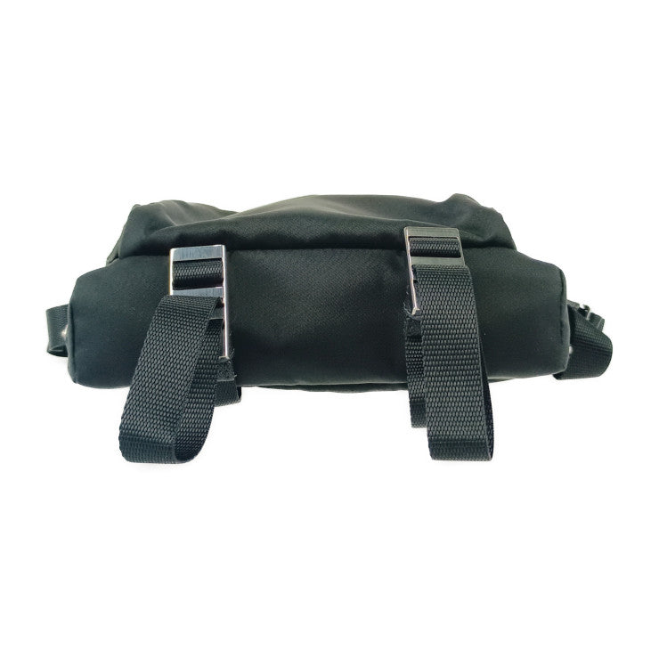 超美品 PRADA プラダ ショルダーバッグ クロスボディバッグ 2VH043 ブラック シルバー金具 ナイロン レザー ユニセックス ポシェット メッセンジャーバッグ 三角ロゴプレート