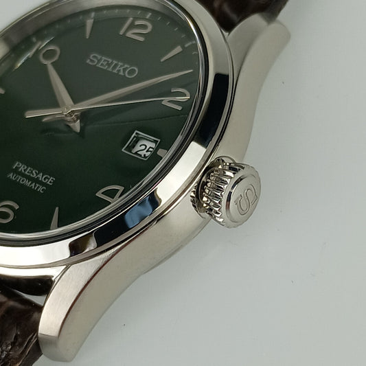 新古未使用展示品 SEIKO セイコー 腕時計 プレザージュ リミテッドエディション SARX063 / 6R35-00C0 シルバー ブラウン 緑琺瑯文字盤 SS クロコダイル メンズ 裏スケ 自動巻き 2000本限定