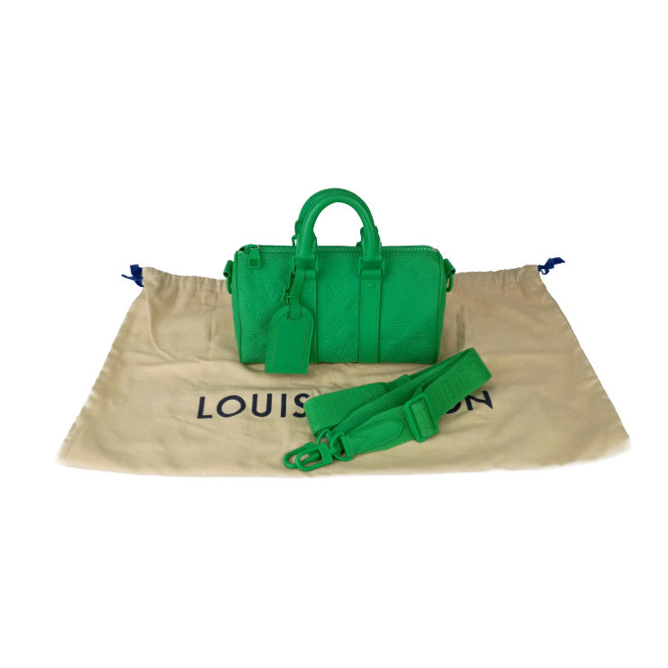 超美品 LOUIS VUITTON ルイヴィトン ハンドバッグ キーポル・バンドリエール 25 M20929 MINTY GREEN グリーン系 トリヨン・モノグラム レザー レディース 2WAY ミニボストン ショルダーバッグ