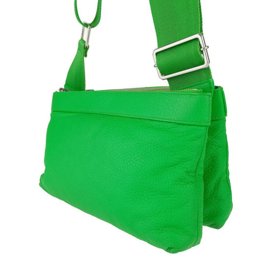 BOTTEGA VENETA ボッテガヴェネタ ショルダーバッグ クラシック ピロー クロスボディ 666548 グリーン シルバー金具 レザー レディース メッセンジャー