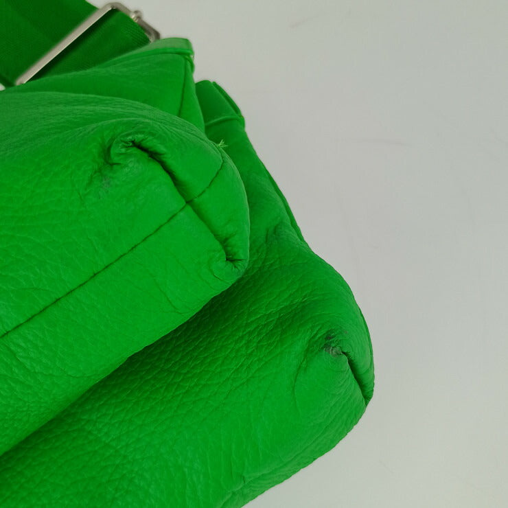 BOTTEGA VENETA ボッテガヴェネタ ショルダーバッグ クラシック ピロー クロスボディ 666548 グリーン シルバー金具 レザー レディース メッセンジャー