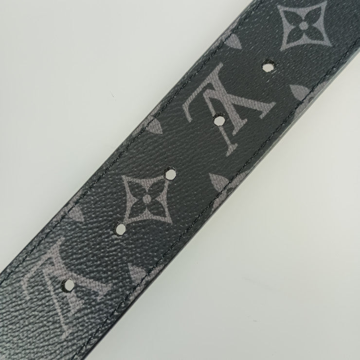 超美品 LOUIS VUITTON ルイヴィトン ベルト サンチュール・LVサンセット 40MM リバーシブル M0227V ブラック グレー ブルー系 モノグラム・エクリプスキャンバス カーフレザー メンズ #85/34