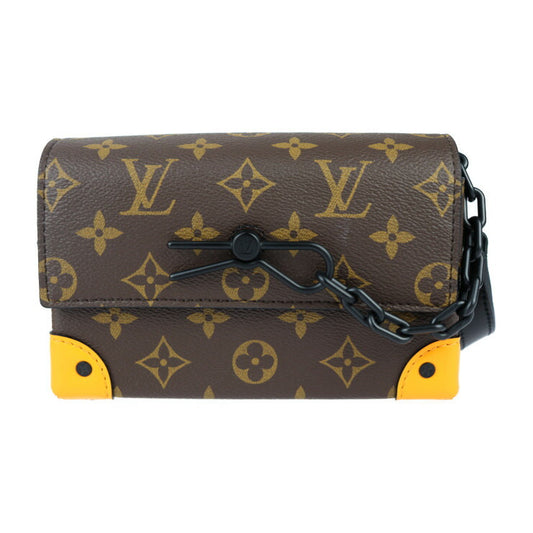 超美品 LOUIS VUITTON ルイ ヴィトン スティーマー ウェアラブル ウォレット ショルダーバッグ M82534 モノグラムキャンバス レザー ブラウン ブラック オレンジ ポシェット クロスボディバッグ