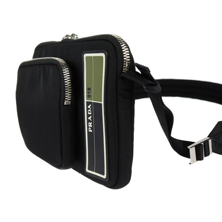 超美品 PRADA プラダ クロスボディバッグ ショルダーバッグ 2VH088 ナイロン ブラック シルバー金具 メッセンジャーバッグ