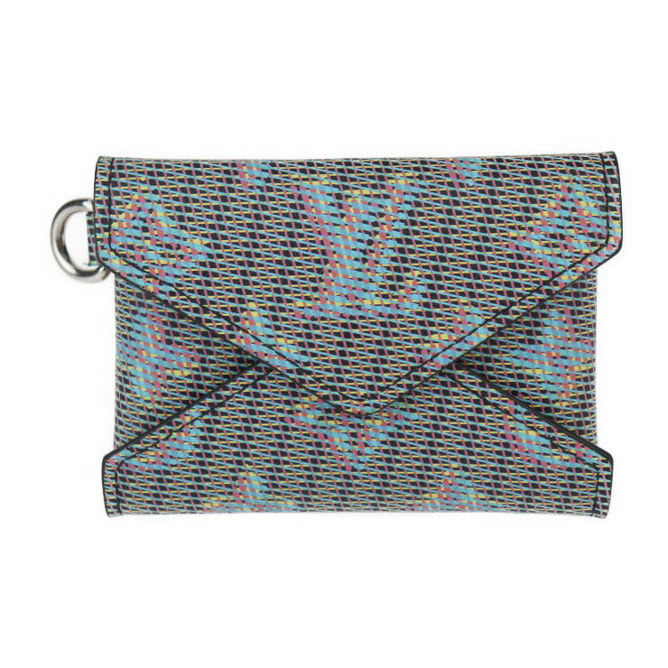 超美品 LOUIS VUITTON ルイ ヴィトン キリガミ ネックレス モノグラム LVポップ カードケース M68613 カーフレザー ブルー系 マルチカラー シルバー金具 チェーン マルチケース 小物入れ 名刺入れ ペンダント