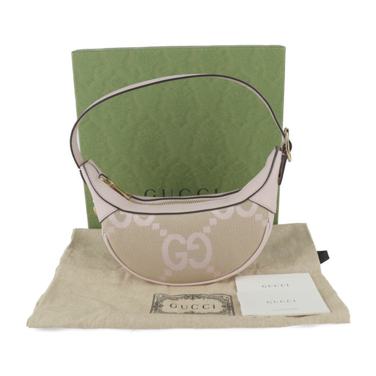 新品未使用展示品 GUCCI グッチ GG ミニバッグ ジャンボGG ハンドバッグ 658551 キャンバス レザー ベージュ系 ピンク系 ゴールド金具 ショルダーバッグ