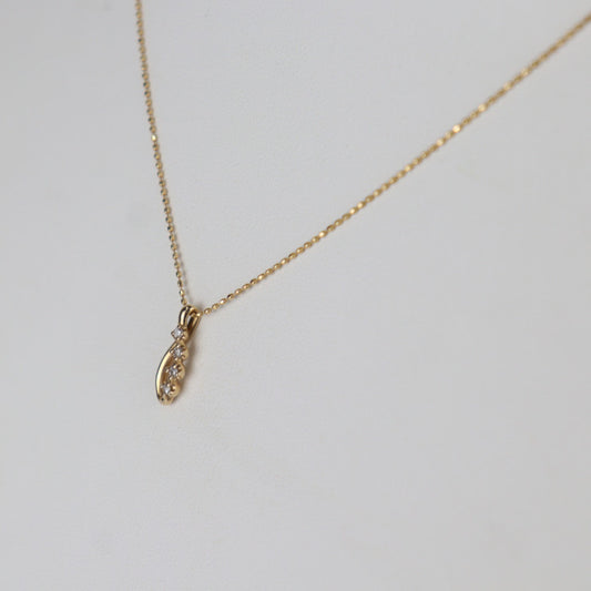 courreges クレージュ デザインネックレス ネックレス - K18ゴールド K18 × ダイヤモンド 0.07ct イエローゴールド ペンダント