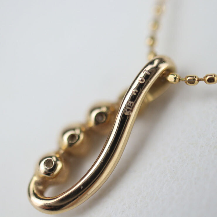 courreges クレージュ デザインネックレス ネックレス - K18ゴールド K18 × ダイヤモンド 0.07ct イエローゴールド ペンダント
