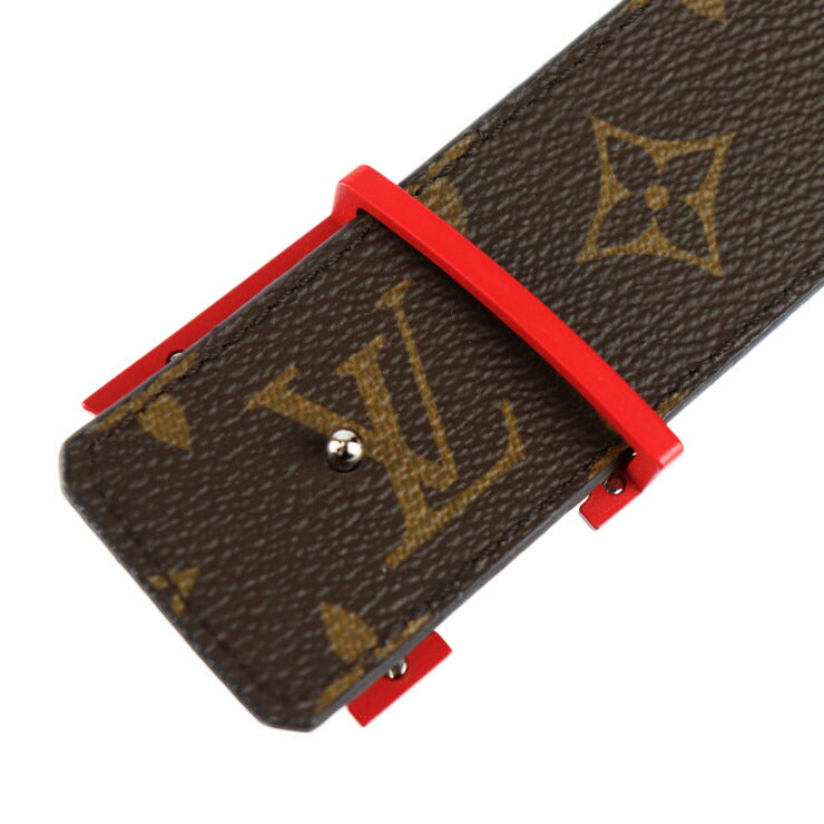 超美品 LOUIS VUITTON ルイ ヴィトン NBA ベルト ヴァージルアブロー ベルト MP278 表記サイズ 90/36 モノグラムキャンバス レザー ブラウン ブルー レッド リバーシブル