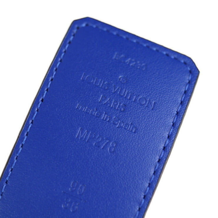 超美品 LOUIS VUITTON ルイ ヴィトン NBA ベルト ヴァージルアブロー ベルト MP278 表記サイズ 90/36 モノグラムキャンバス レザー ブラウン ブルー レッド リバーシブル