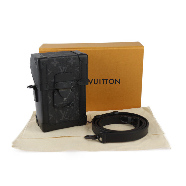 超美品 LOUIS VUITTON ルイ ヴィトン ヴェルティカル トランク ウェアラブル ウォレット モノグラム エクリプス ショルダーバッグ M82077 PVC レザー ブラック