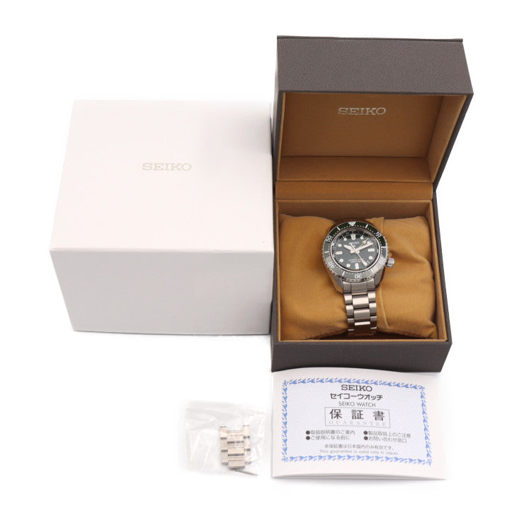 超美品 SEIKO セイコー プロスペックス ダイバースキューバ 腕時計 SBEJ009 ステンレススチール シルバー グリーン文字盤 メカニカルダイバーズ 1968 ヘリテージ GMT 自動巻き 6R54-0DD0