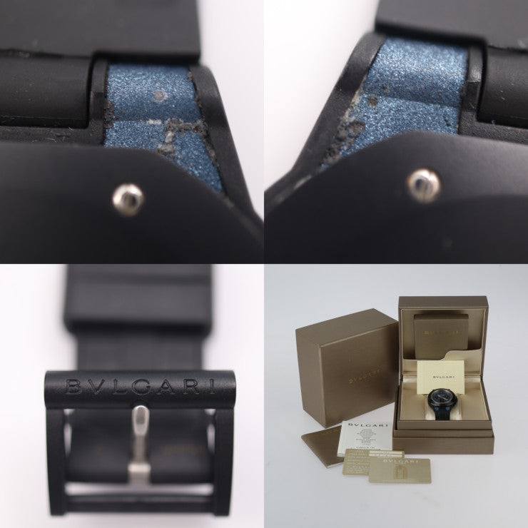 BVLGARI ブルガリ ディアゴノ マグネシウム クロノグラフ 腕時計 DG42C3SMCVDCH マグネシウム×セラミック ラバー ブルー文字盤 ブラック 自動巻き