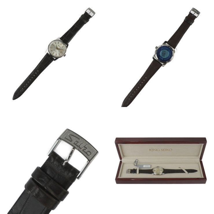 超美品 SEIKO セイコー キングセイコー KSK 1965 復刻デザイン 限定モデル 腕時計 SJE087J1 ステンレススチール クロコダイル シルバー ゴールド ブラウン 自動巻き デイト 6L35-00F0