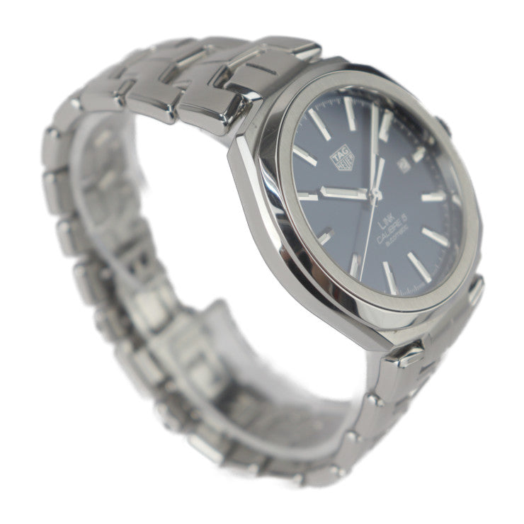 美品 TAG HEUER タグホイヤー リンク キャリバー5 腕時計 WBC2112.BA0603 ステンレススチール シルバー ブルー文字盤 自動巻き デイト