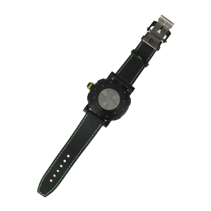 超美品 ROMAIN JEROME ロマン ジェローム Titanic DNA Steampunk タイタニック DNA スティームパンク 腕時計 RJ.T.AU.SP.005.03 ステンレススチール チタン クロコ型押しレザー × ラバー ブラック グリーン系 自動巻き 世界99本限定