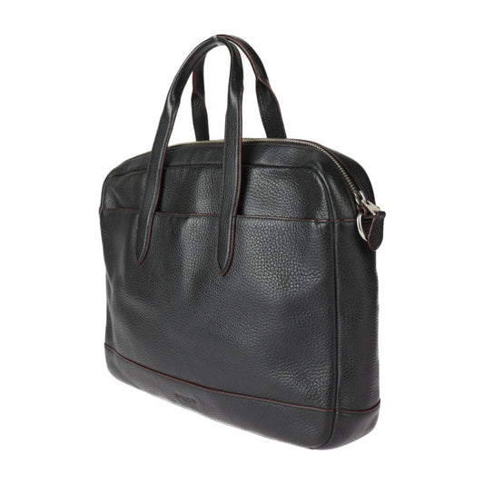 美品 COACH コーチ ブリーフケース HAMILTON ハミルトン ビジネスバッグ F11319 ペプルドレザー ブラック シルバー金具 2WAY ショルダーバッグ