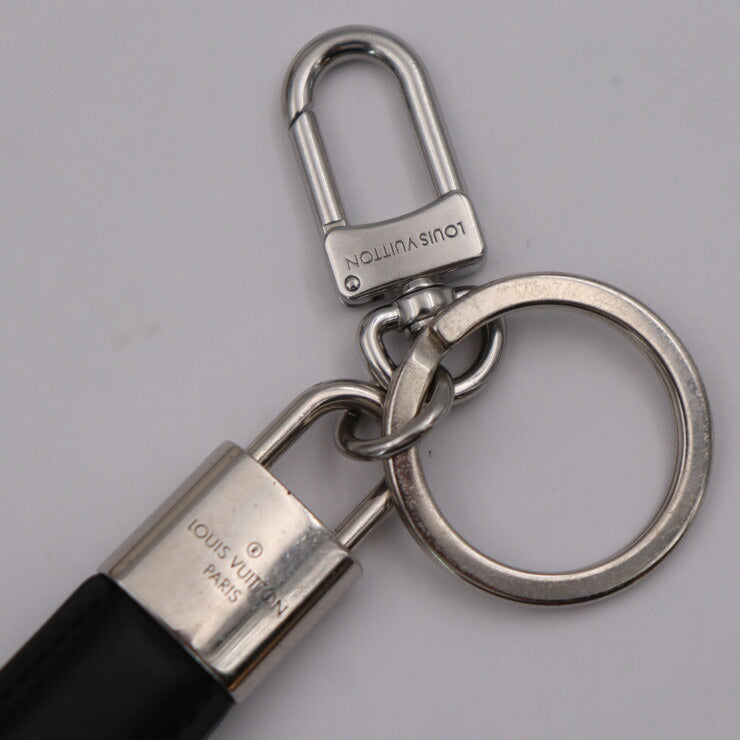 LOUIS VUITTON ルイ ヴィトン ドラゴンヌ LV パドロック キーホルダー M00745 レザー メタル ブラック シルバー キーリング ビトン