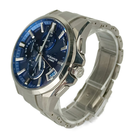 CASIO カシオ メンズ腕時計 OCEANUS オシアナス OCW-G2000-2AJF シルバー ブルー文字盤 チタン メンズ Bluetooth搭載 GPS 電波ソーラー