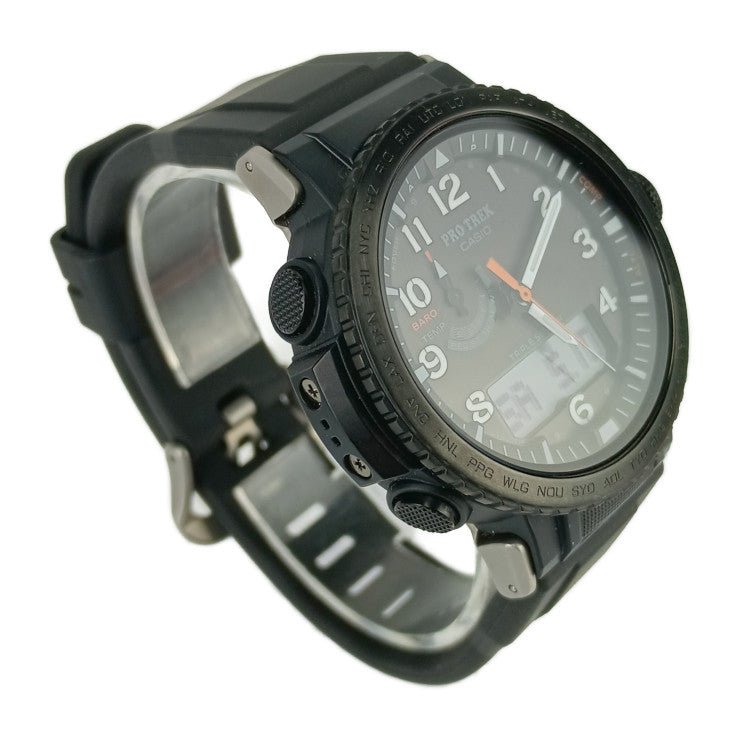 超美品 CASIO カシオ 腕時計 PRO TREK Climber Line プロトレック クライマーライン PRW-50Y-1AJF ブラック 樹脂 ステンレス メンズ アナデジ ソーラー電波