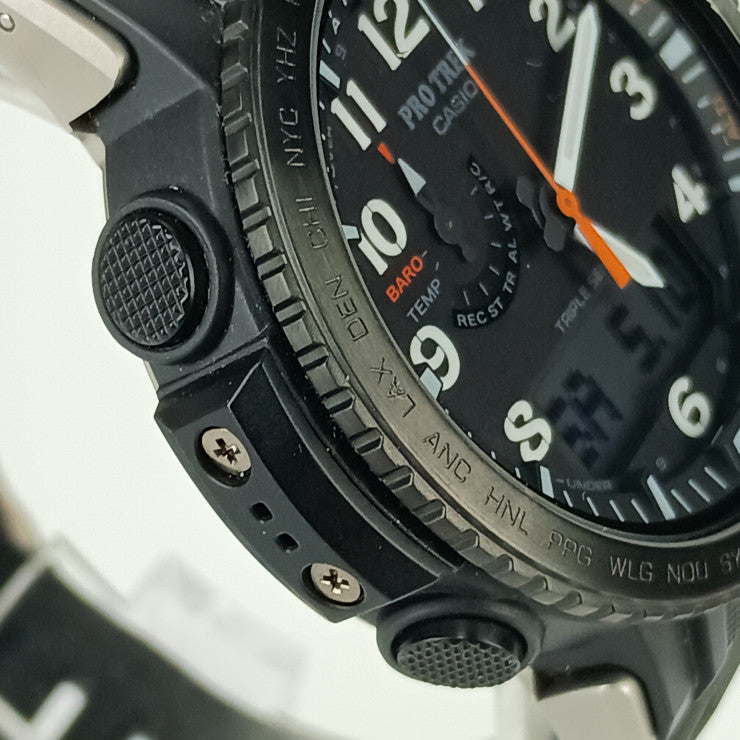 超美品 CASIO カシオ 腕時計 PRO TREK Climber Line プロトレック クライマーライン PRW-50Y-1AJF ブラック 樹脂 ステンレス メンズ アナデジ ソーラー電波