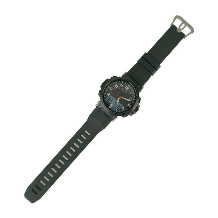 超美品 CASIO カシオ 腕時計 PRO TREK Climber Line プロトレック クライマーライン PRW-50Y-1AJF ブラック 樹脂 ステンレス メンズ アナデジ ソーラー電波