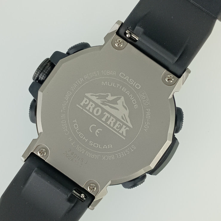 超美品 CASIO カシオ 腕時計 PRO TREK Climber Line プロトレック クライマーライン PRW-50Y-1AJF ブラック 樹脂 ステンレス メンズ アナデジ ソーラー電波