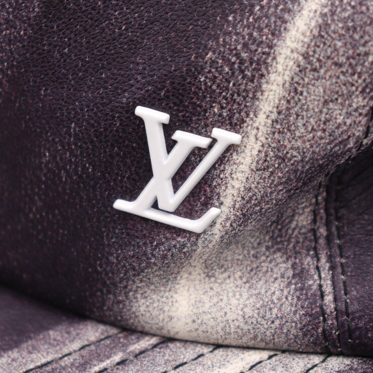 超美品 LOUIS VUITTON ルイ ヴィトン キャスケット・タイ&ダイクイル 1.0 キャップ MP2334 表記サイズ TU 羊革 グレー系 クリーム系 帽子 ビトン