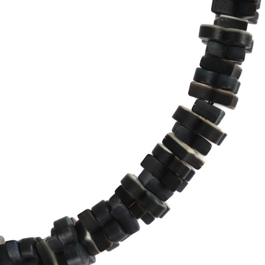 超美品 LOUIS VUITTON ルイ ヴィトン コリエ トロピカル フラワーズ ネックレス MP1965 ウッド ダークグレー ブラック ダークブラウン アイボリー シルバー金具 首飾り ビトン