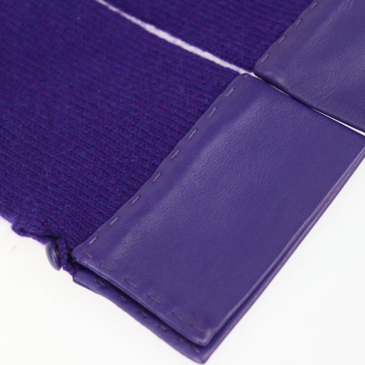 超美品 HERMES エルメス グローブ 手袋 SM カシミヤ ラムスキン バイオレット系 マルジェラ期