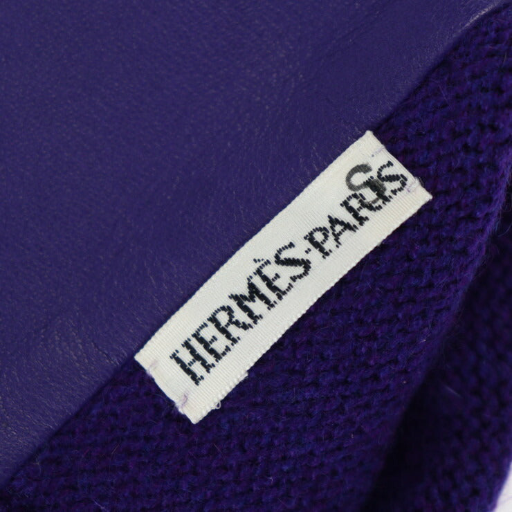 超美品 HERMES エルメス グローブ 手袋 SM カシミヤ ラムスキン バイオレット系 マルジェラ期